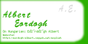 albert eordogh business card